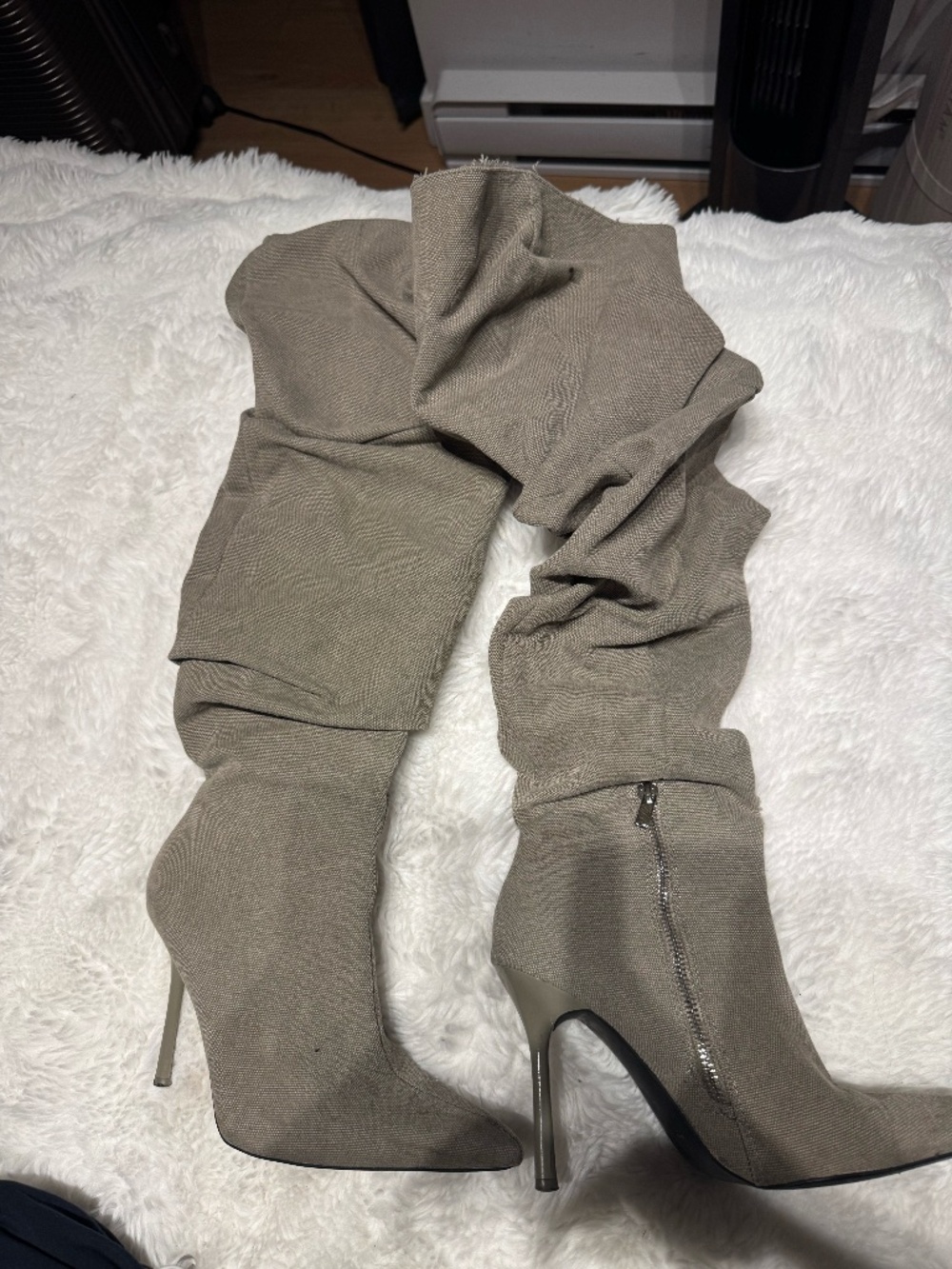 Zara Grey High-Heel Boots